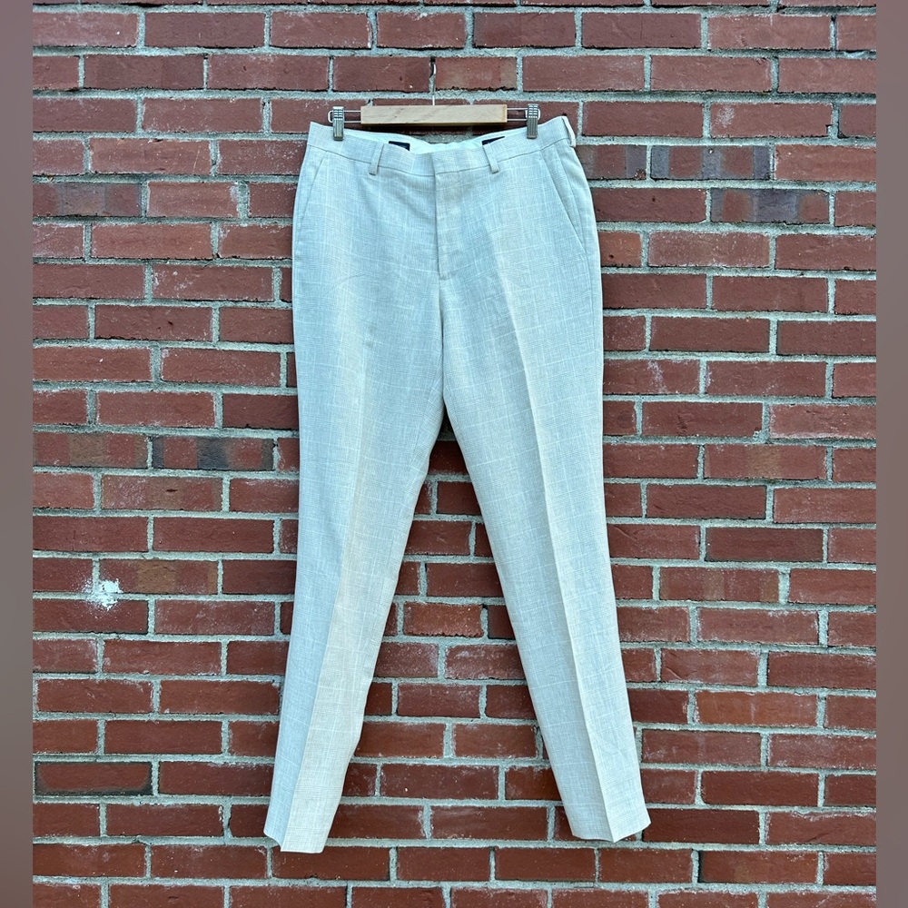 J. Crew Men’s Thompson Suit Pant in Linen. Seasand & White. 32x34. NWT.